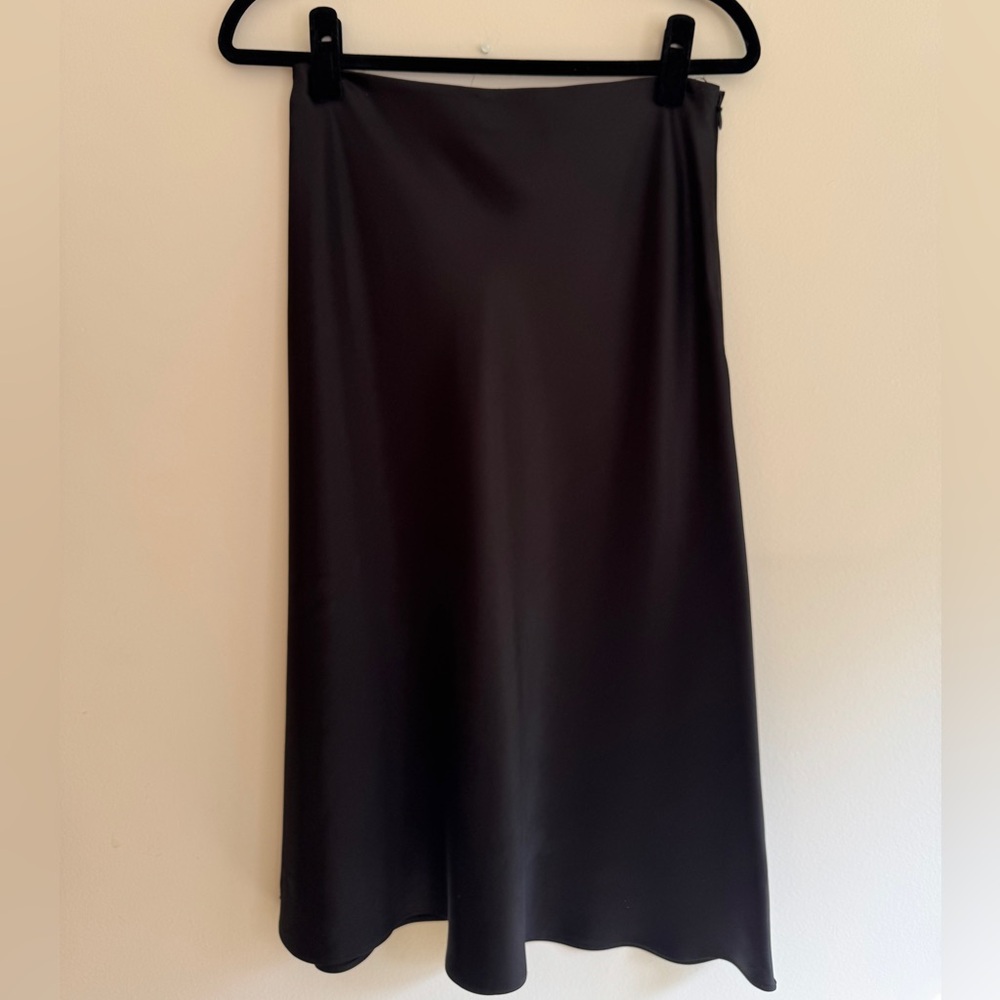 Club Monaco Black Silk Midi Skirt